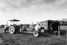 tracteur de traite avec boule à lait